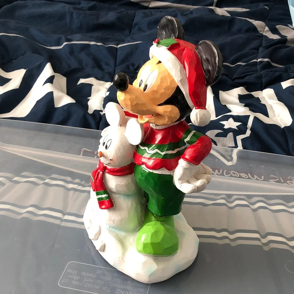 Disney Mickey Mouse with a Mickey Snowman Holiday Figurine